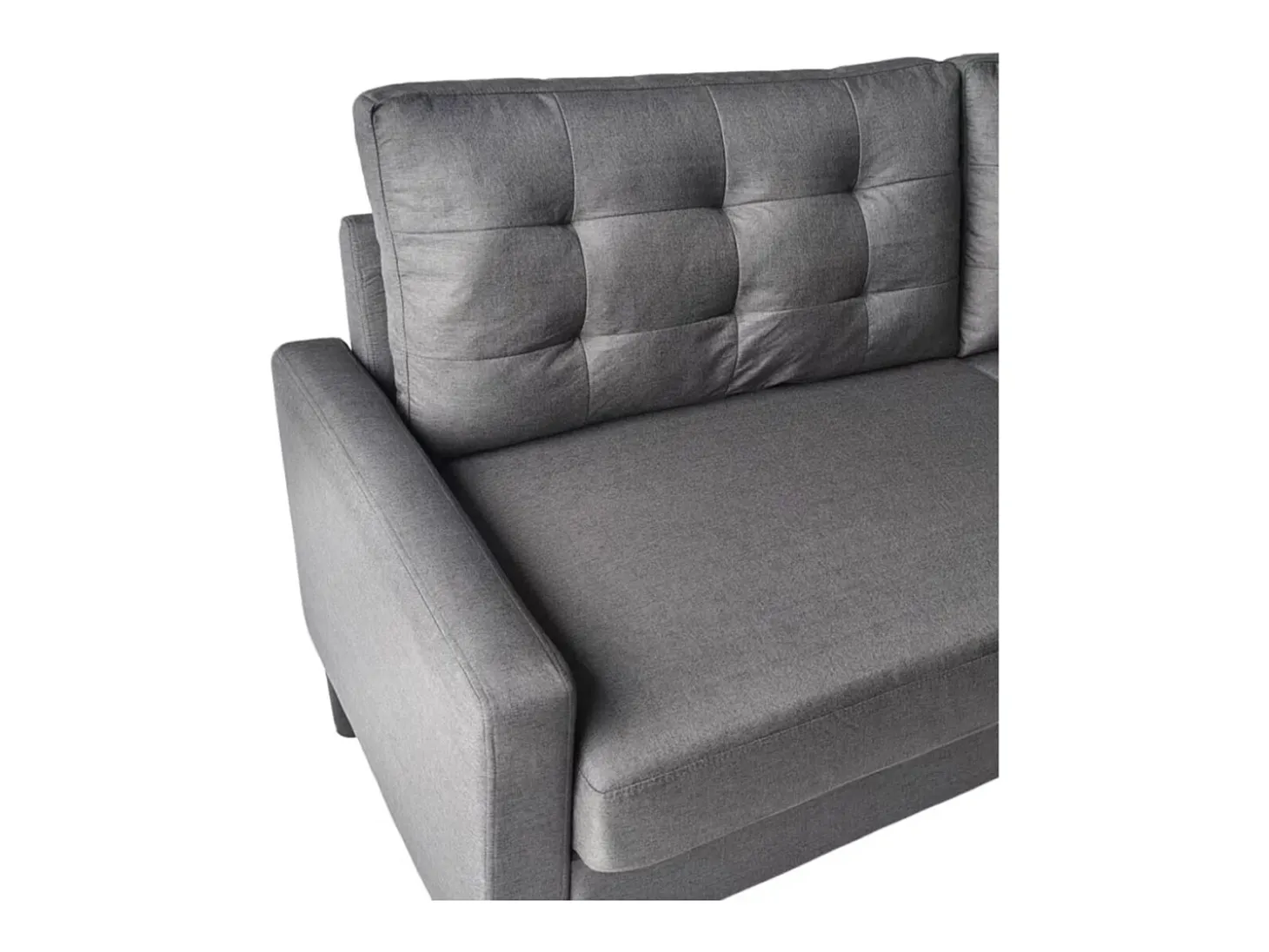Sofá de 3 plazas de 86x184x76 cm con cojines desenfundables en color gris oscuro Dubi