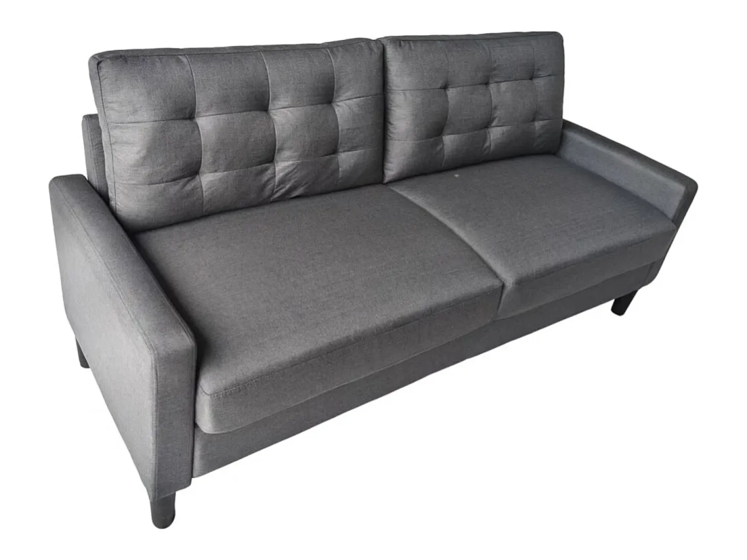Sofá de 3 plazas de 86x184x76 cm con cojines desenfundables en color gris oscuro Dubi
