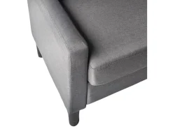 Sofá de 3 plazas de 86x184x76 cm con cojines desenfundables en color gris oscuro Dubi