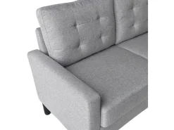 Sofá de 2 plazas de 86x140x76 cm con cojines desenfundables en color gris claro Dubi