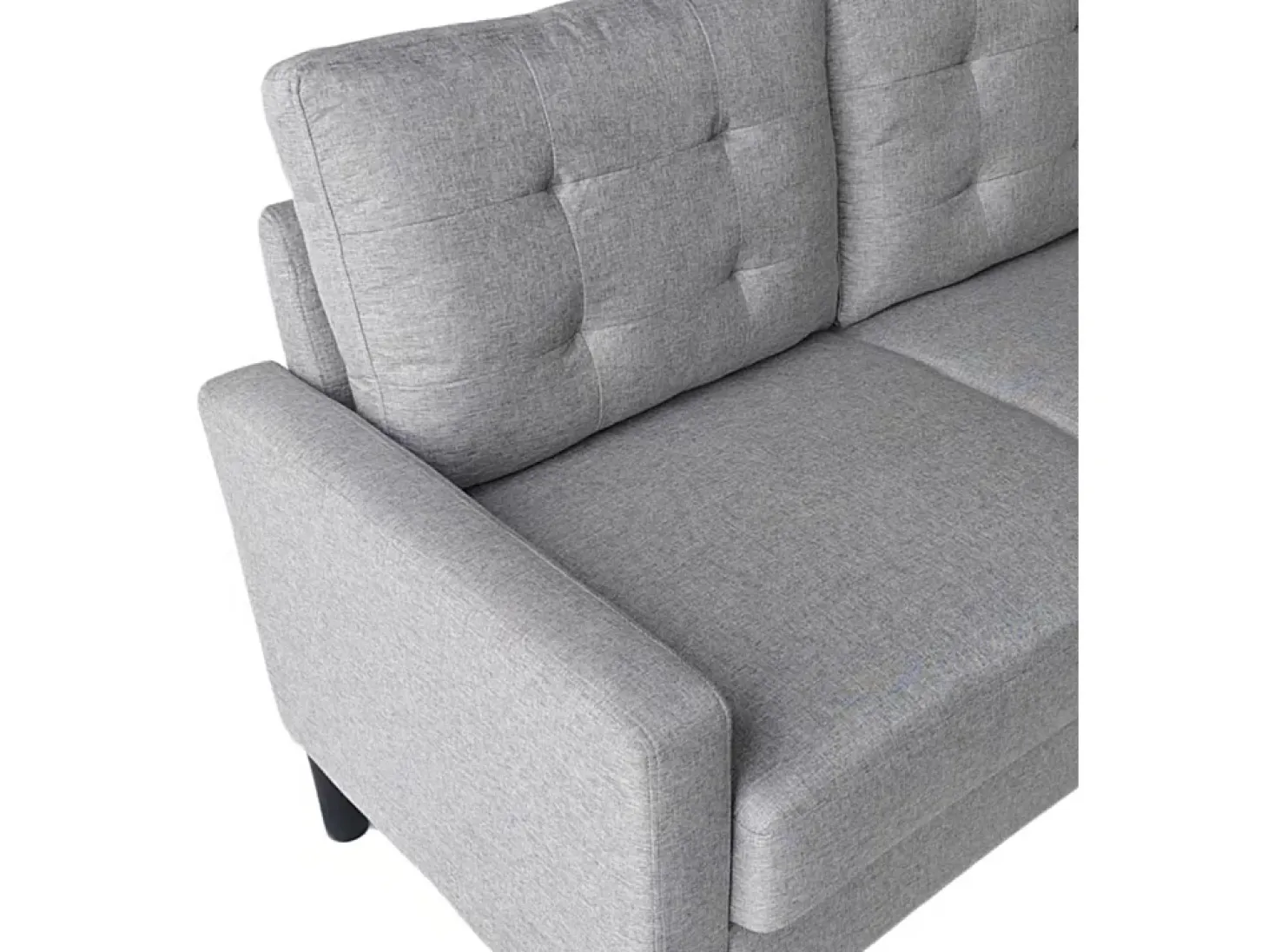 Sofá de 2 plazas de 86x140x76 cm con cojines desenfundables en color gris claro Dubi
