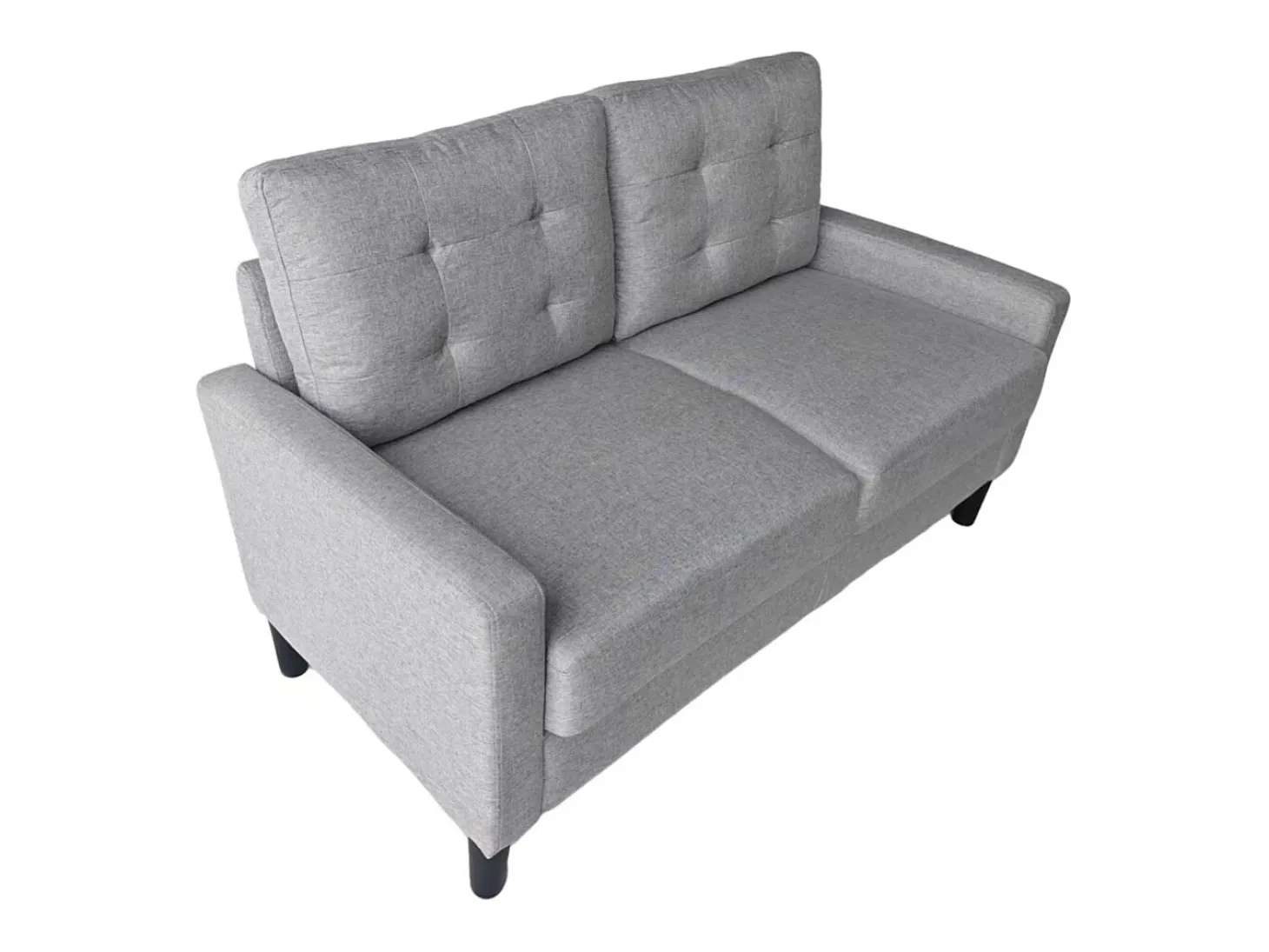 Sofá de 2 plazas de 86x140x76 cm con cojines desenfundables en color gris claro Dubi