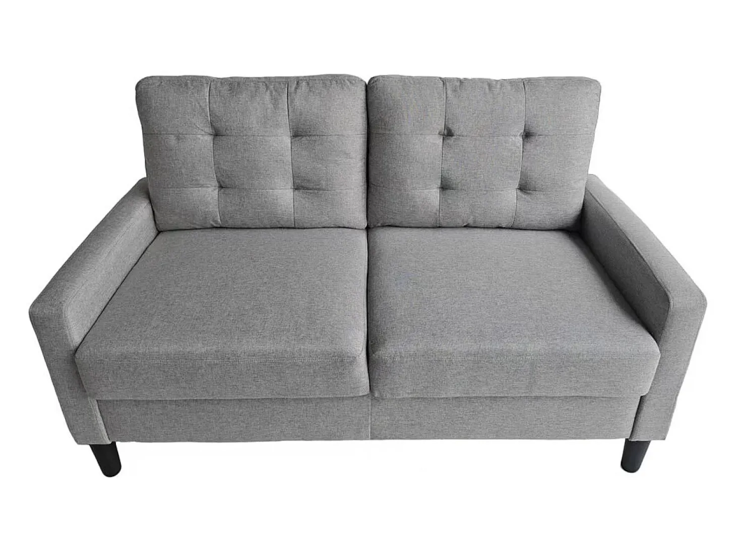 Sofá de 2 plazas de 86x140x76 cm con cojines desenfundables en color gris claro Dubi