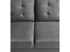 Sofá de 2 plazas de 86x140x76 cm con cojines desenfundables en color gris oscuro Dubi