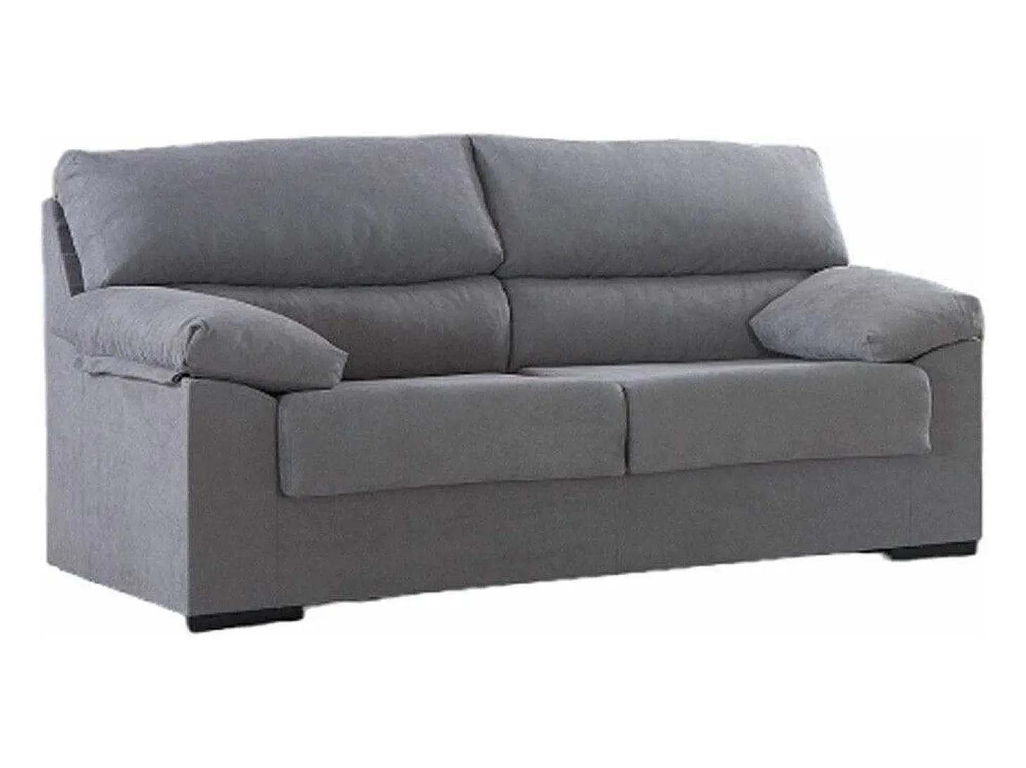 Sofá de 3 plazas de 180x97x85 cm de tela de microfibra antimanchas en gris claro Denver