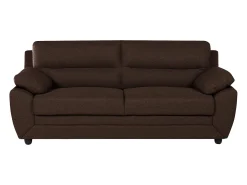 Sofá de 3 plazas elegante tapizado de tela marrón MANOA