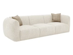 Sofá de 3 plazas en chenilla color beige JUNETI