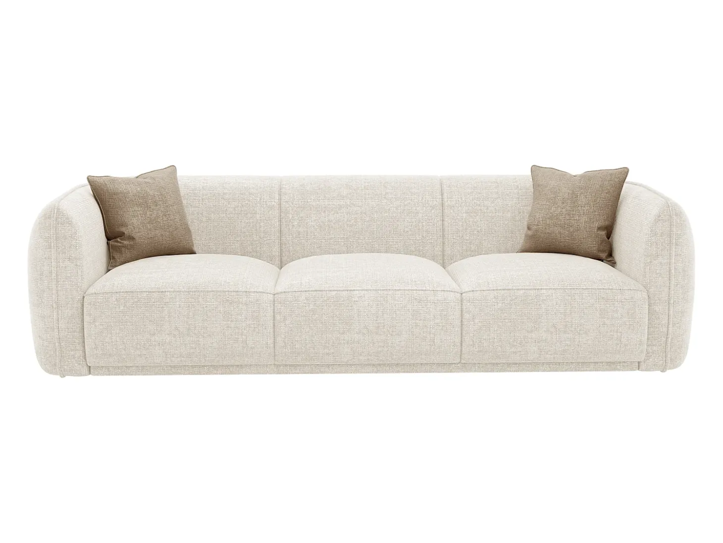 Sofá de 3 plazas en chenilla color beige JUNETI