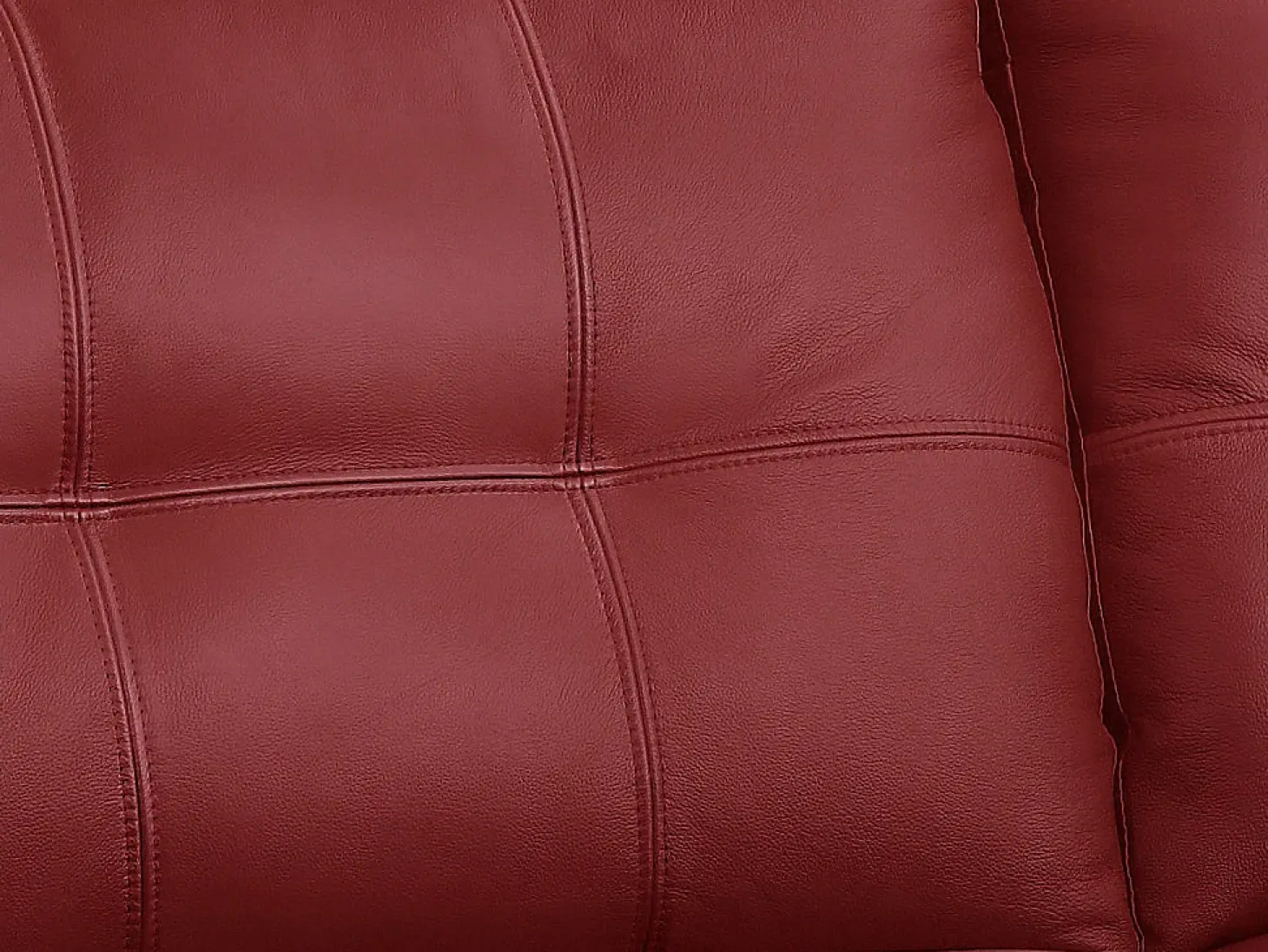 Sofá de 2 plazas en piel de vacuno - Rojo - HAZEL