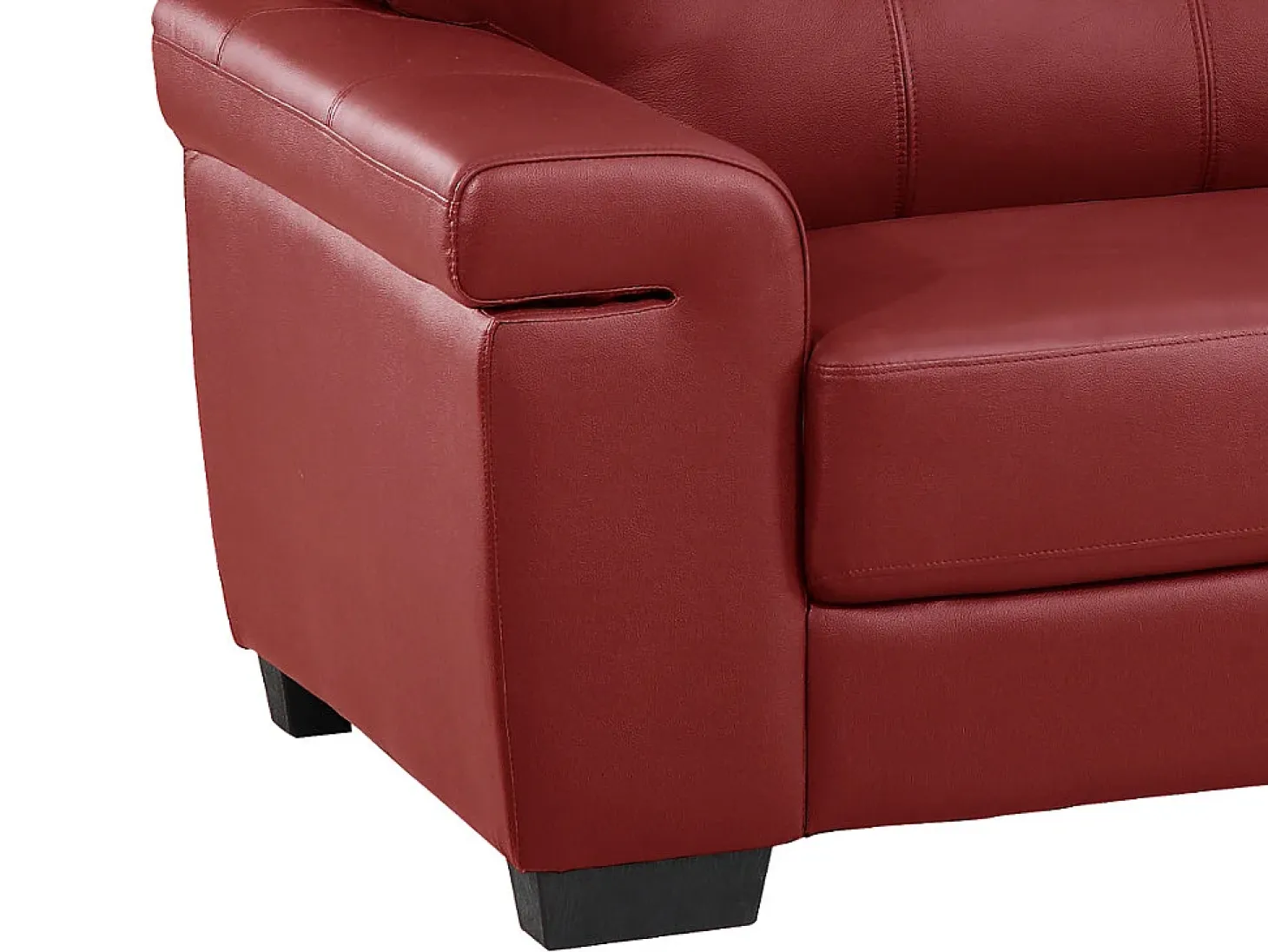Sofá de 2 plazas en piel de vacuno - Rojo - HAZEL