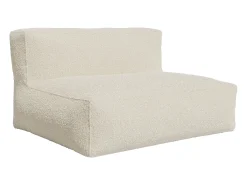 Sofá de 2 plazas en tela bouclé color blanco roto NOUMARA