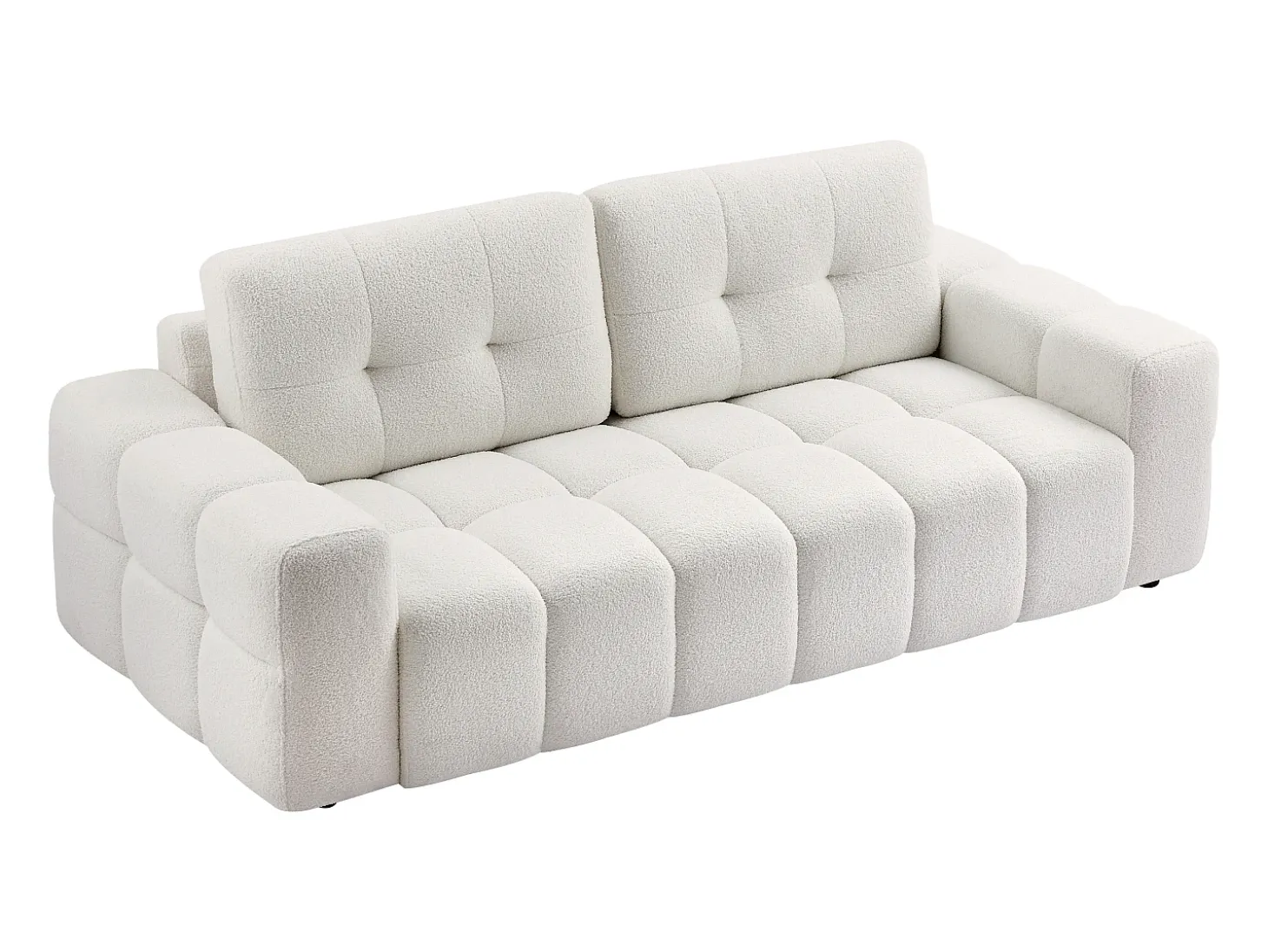 Sofá de 3 plazas en tela bouclé blanco estilo diseño SOPELANA