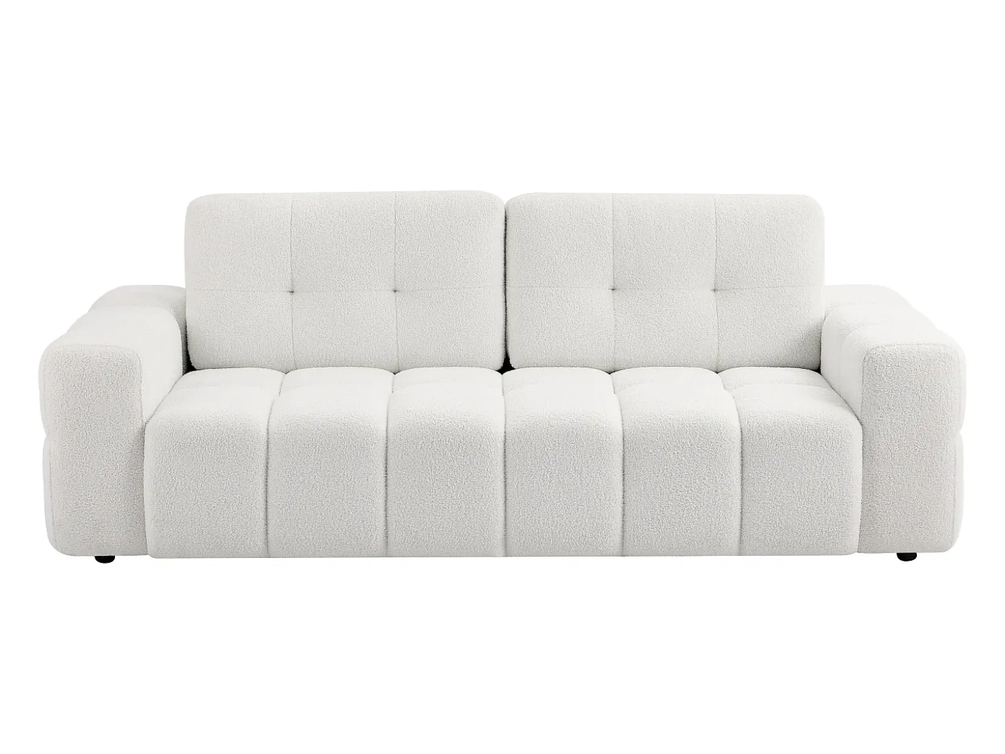 Sofá de 3 plazas en tela bouclé blanco estilo diseño SOPELANA