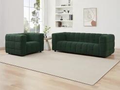Sofá de 3 plazas en tela bouclé verde LERICI de Pascal Morabito