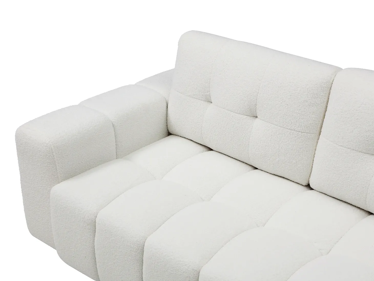 Sofá de 2 plazas en tela bouclé blanco. SOPELANA