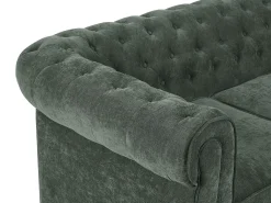 Sofá de 2 plazas en tela color verde CHESTERFIELD