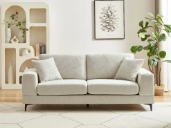 Sofá de 2 plazas en tela texturizada color beige JAMOLO