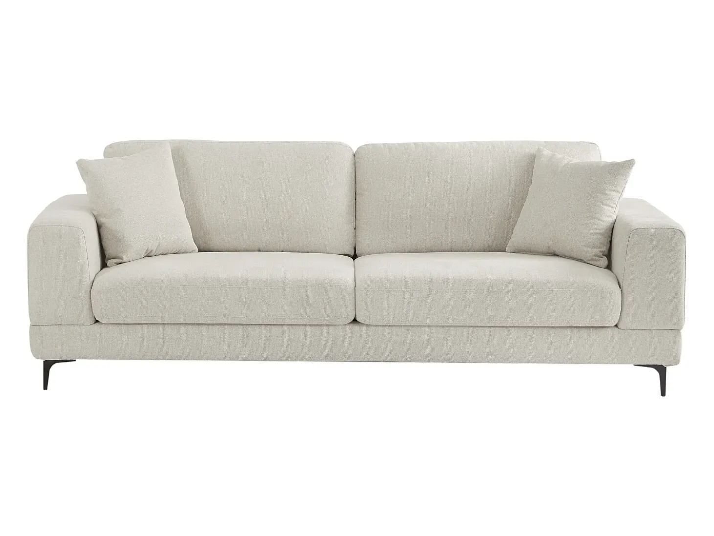 Sofá de 3 plazas en tela texturizada de color beige JAMOLO