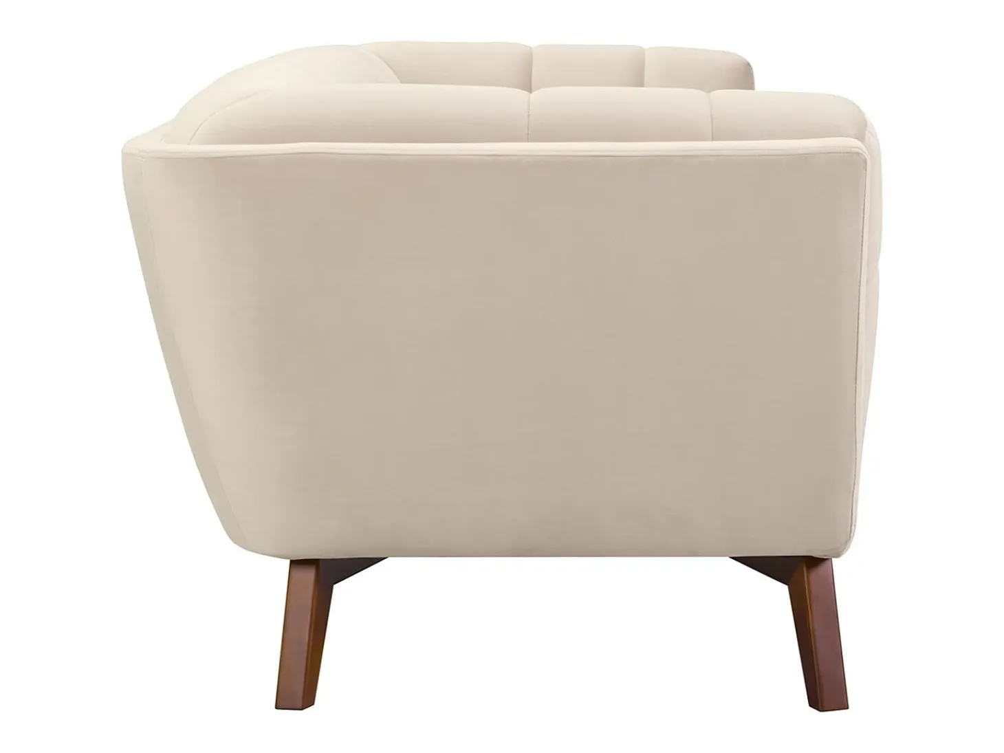 Sofá de 3 plazas en terciopelo beige - Mona