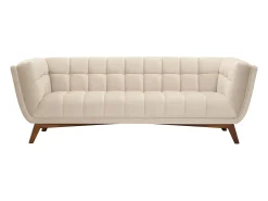 Sofá de 3 plazas en terciopelo beige - Mona