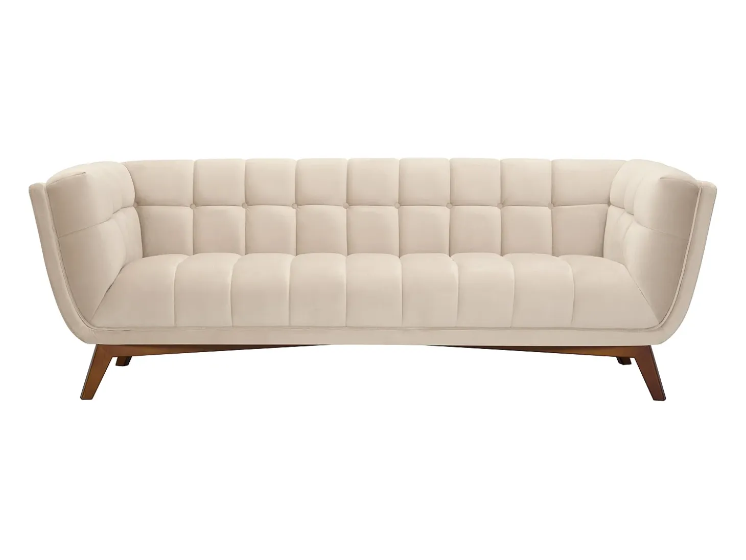 Sofá de 3 plazas en terciopelo beige - Mona