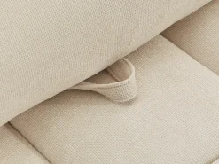 Sofá de 2 plazas movible hacia adelante y hacia atrás en tela texturizada beige APOLIU