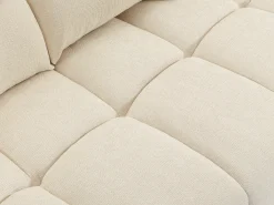 Sofá de 2 plazas movible hacia adelante y hacia atrás en tela texturizada beige APOLIU