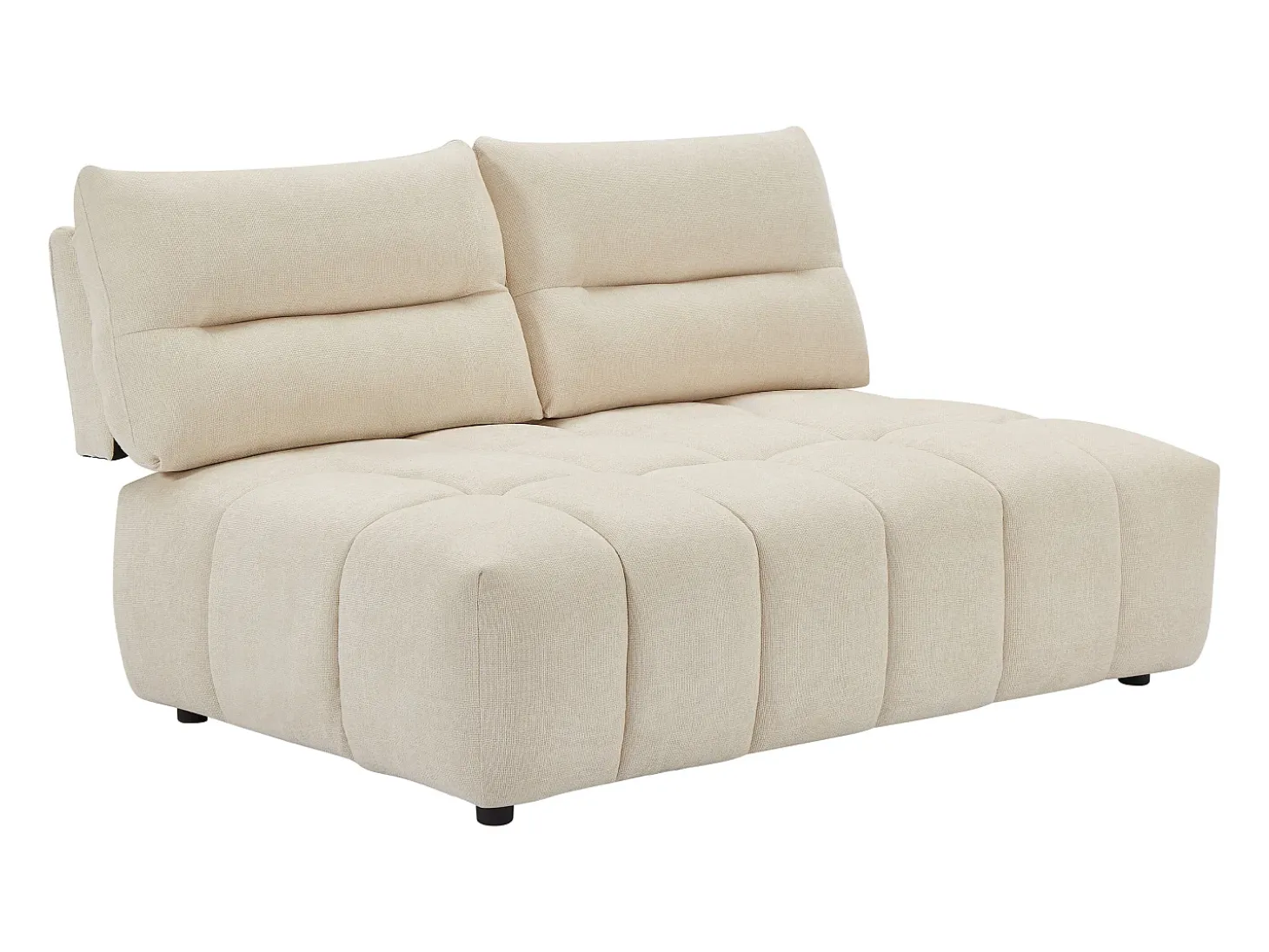 Sofá de 2 plazas movible hacia adelante y hacia atrás en tela texturizada beige APOLIU