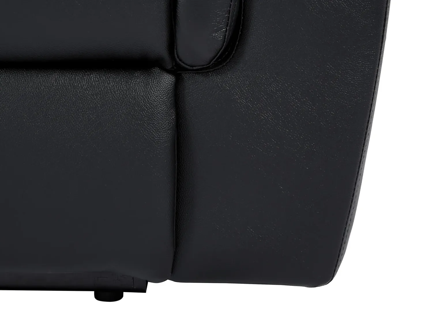 Sofá de 3 plazas relax eléctrico de piel negro con tableta bar KENNETH