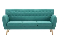 Sofá de 3 plazas tapizado de tela verde 172x70x82 cm