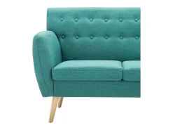 Sofá de 3 plazas tapizado de tela verde 172x70x82 cm