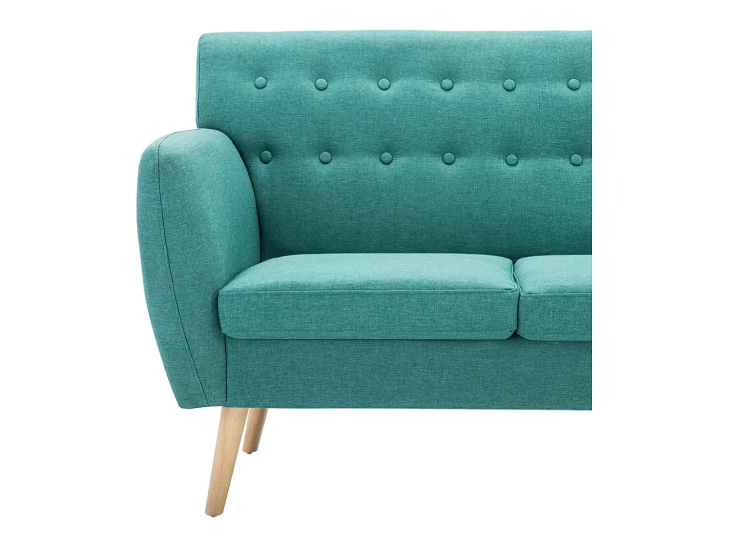 Sofá de 3 plazas tapizado de tela verde 172x70x82 cm