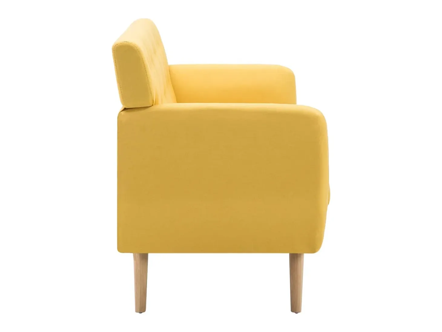 Sofá de 3 plazas tapizado de tela amarillo 172x70x82 cm