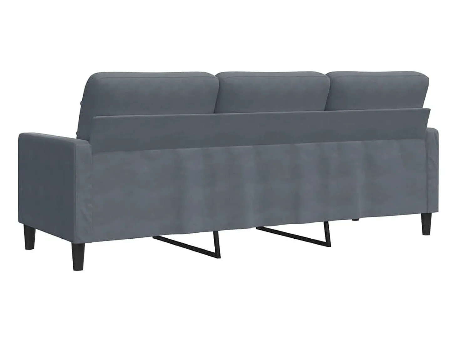 Sofá de 3 plazas terciopelo gris oscuro 180 cm