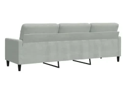 Sofá de 3 plazas terciopelo gris claro 210 cm