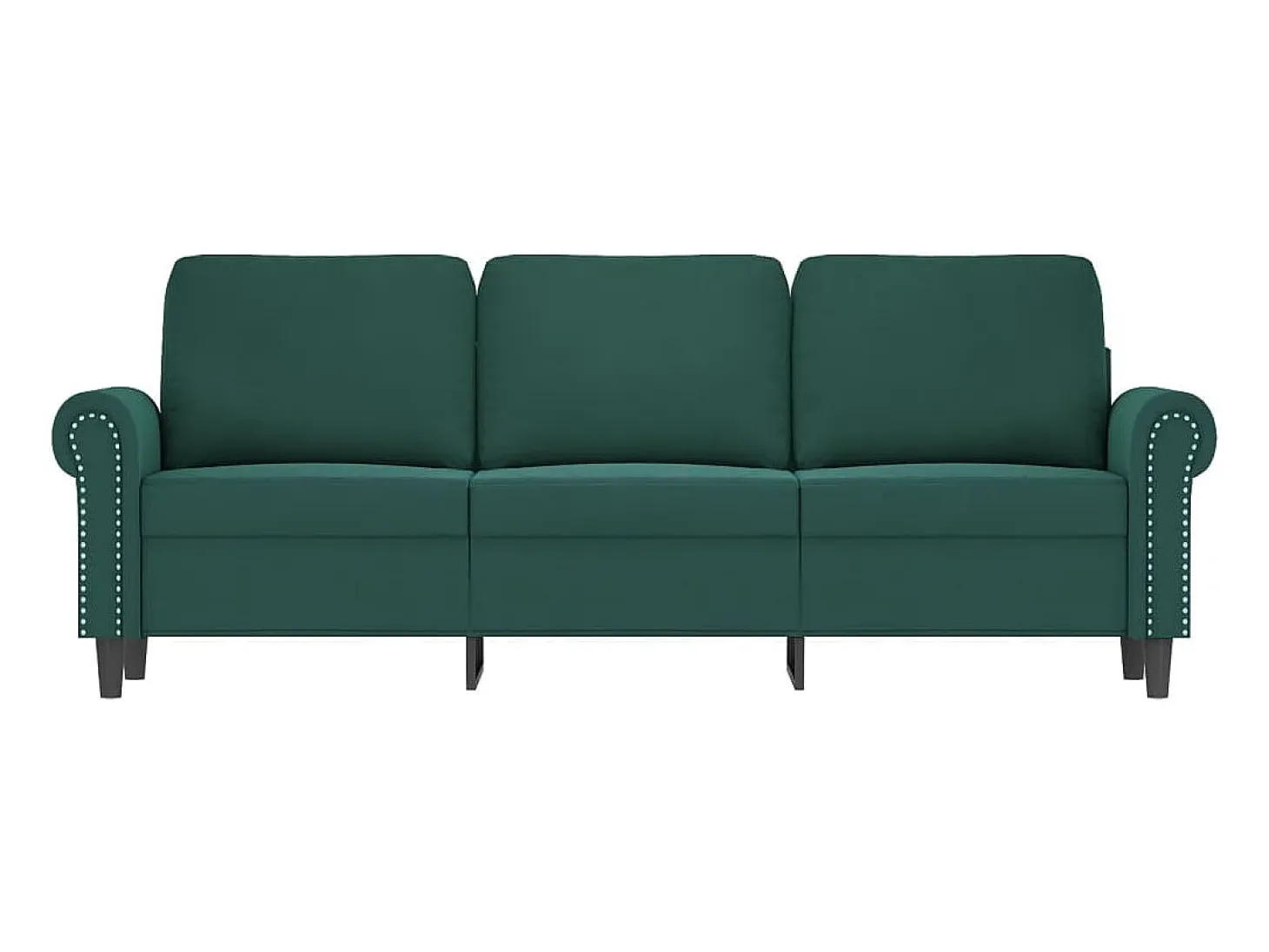 Sofá de 3 plazas terciopelo verde oscuro 180 cm