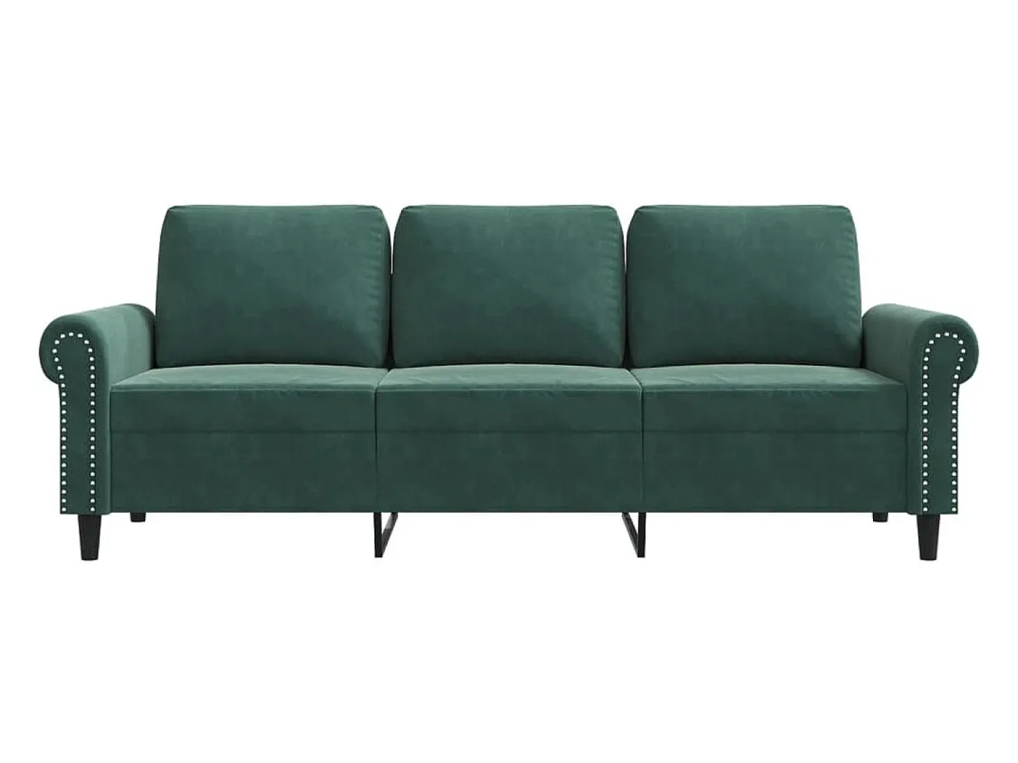 Sofá de 3 plazas terciopelo verde oscuro 180 cm