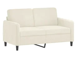 Sofá de 2 plazas terciopelo color crema 120 cm