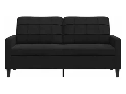 Sofá de 2 plazas terciopelo negro 140 cm