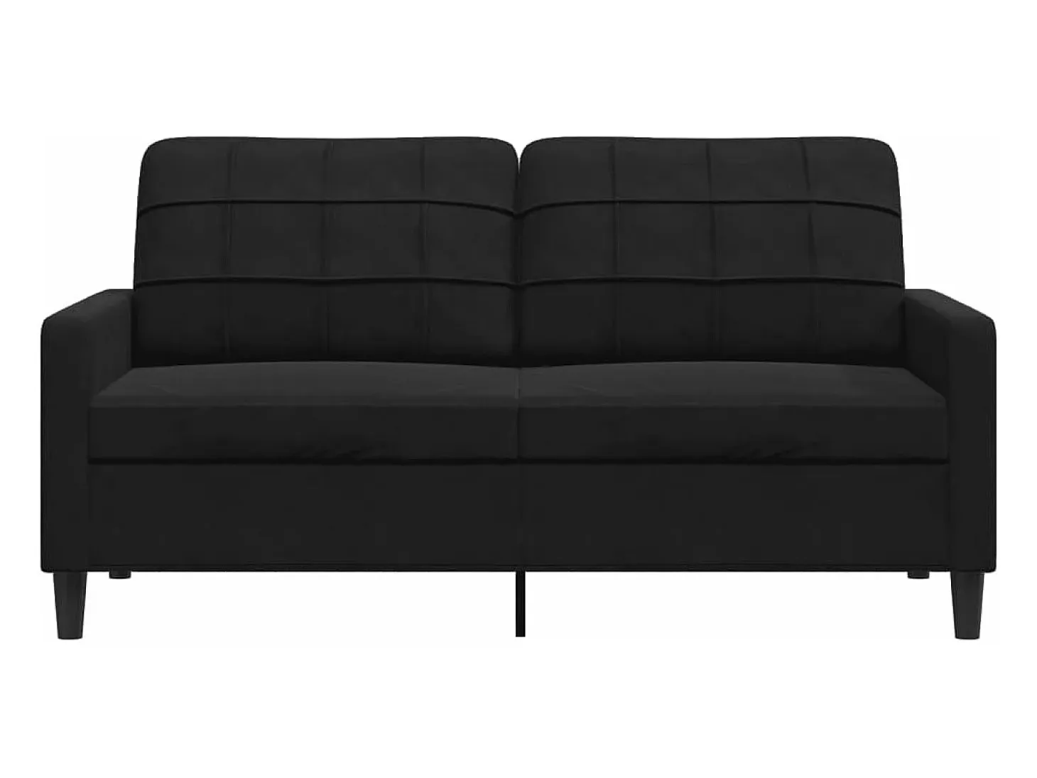 Sofá de 2 plazas terciopelo negro 140 cm