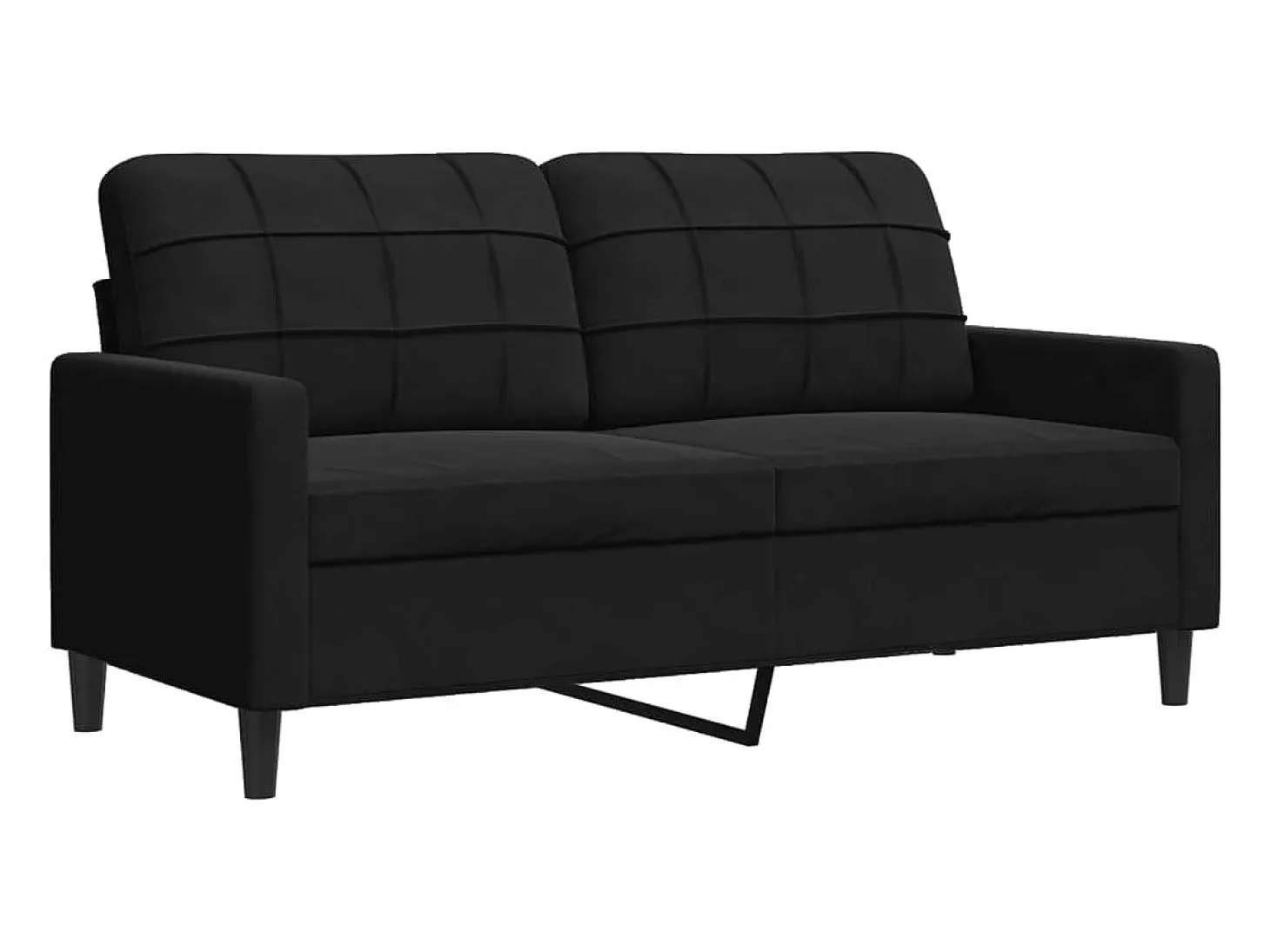 Sofá de 2 plazas terciopelo negro 140 cm
