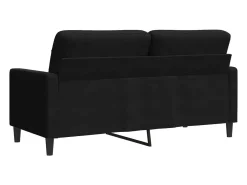 Sofá de 2 plazas terciopelo negro 140 cm