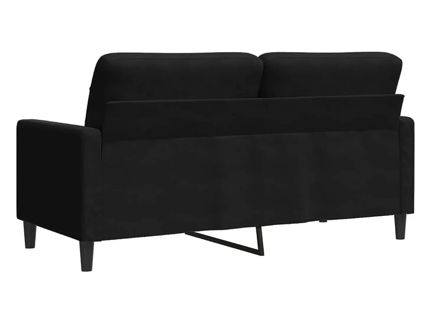 Sofá de 2 plazas terciopelo negro 140 cm
