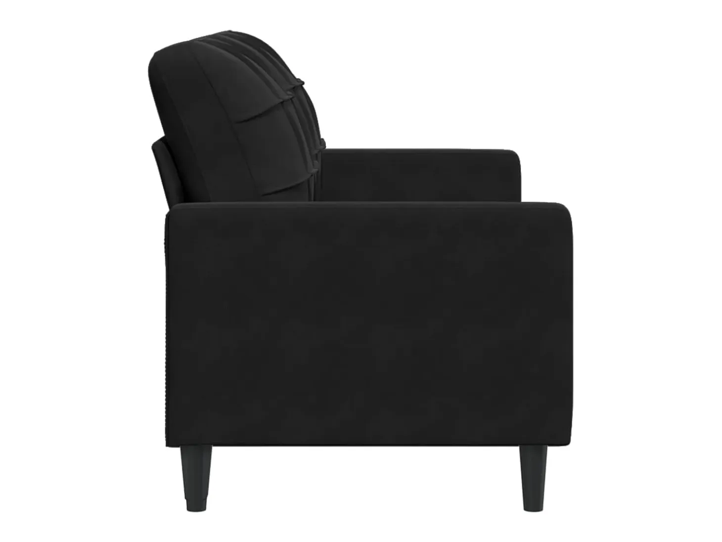 Sofá de 2 plazas terciopelo negro 140 cm
