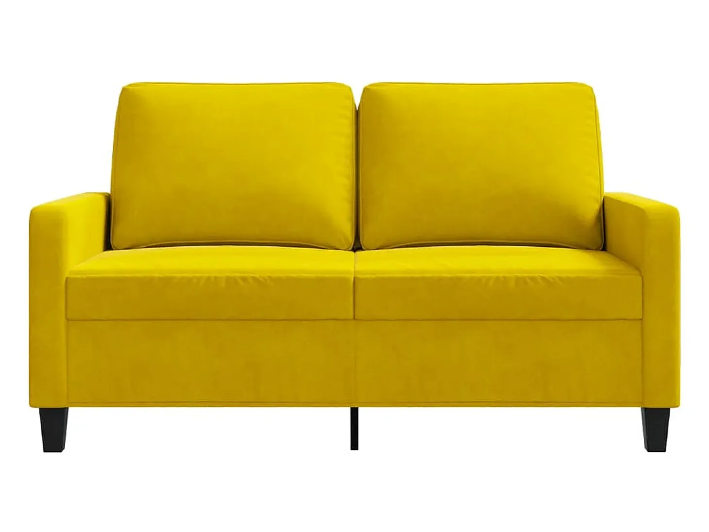 Sofá de 2 plazas terciopelo amarillo 120 cm