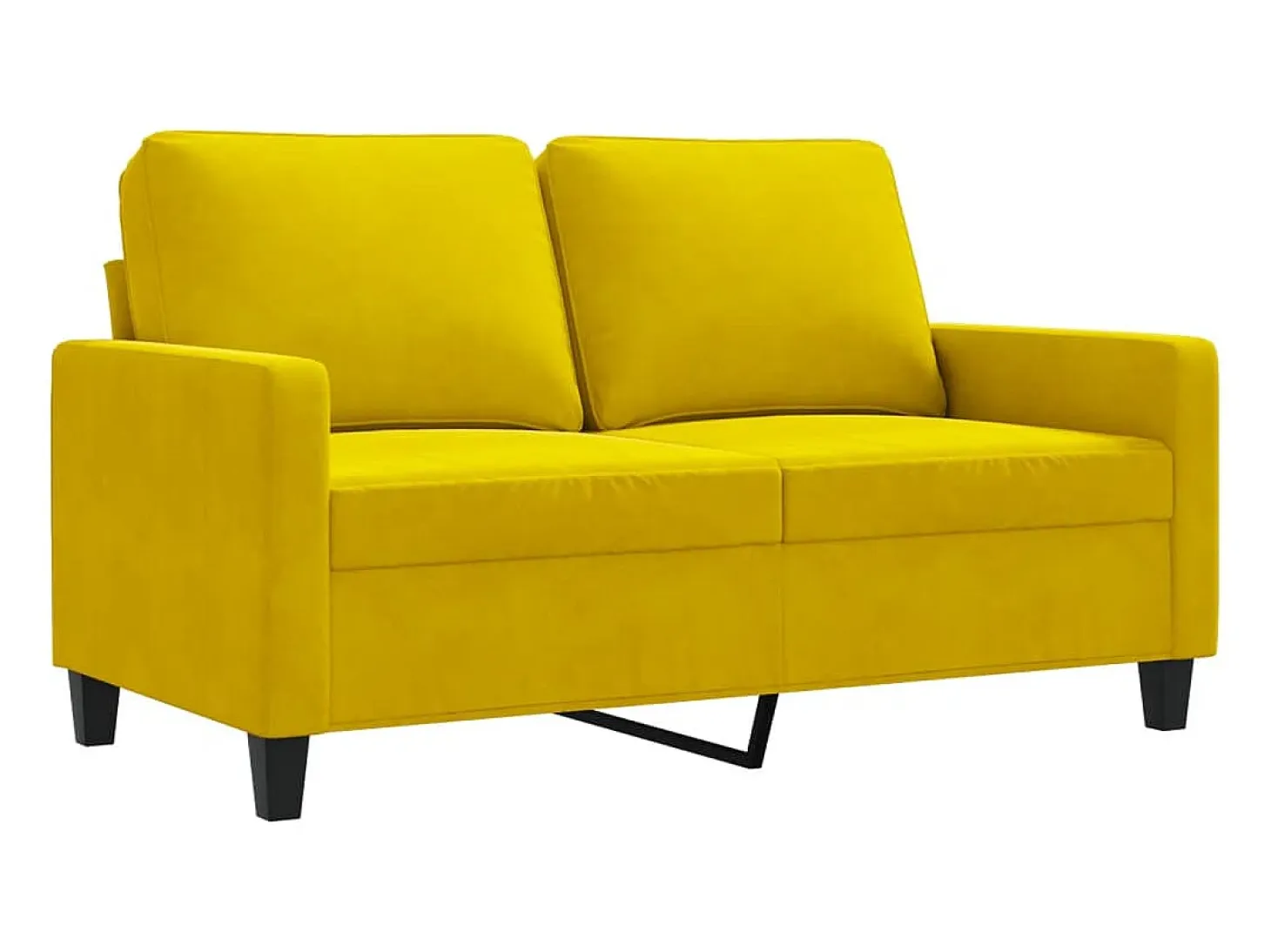 Sofá de 2 plazas terciopelo amarillo 120 cm