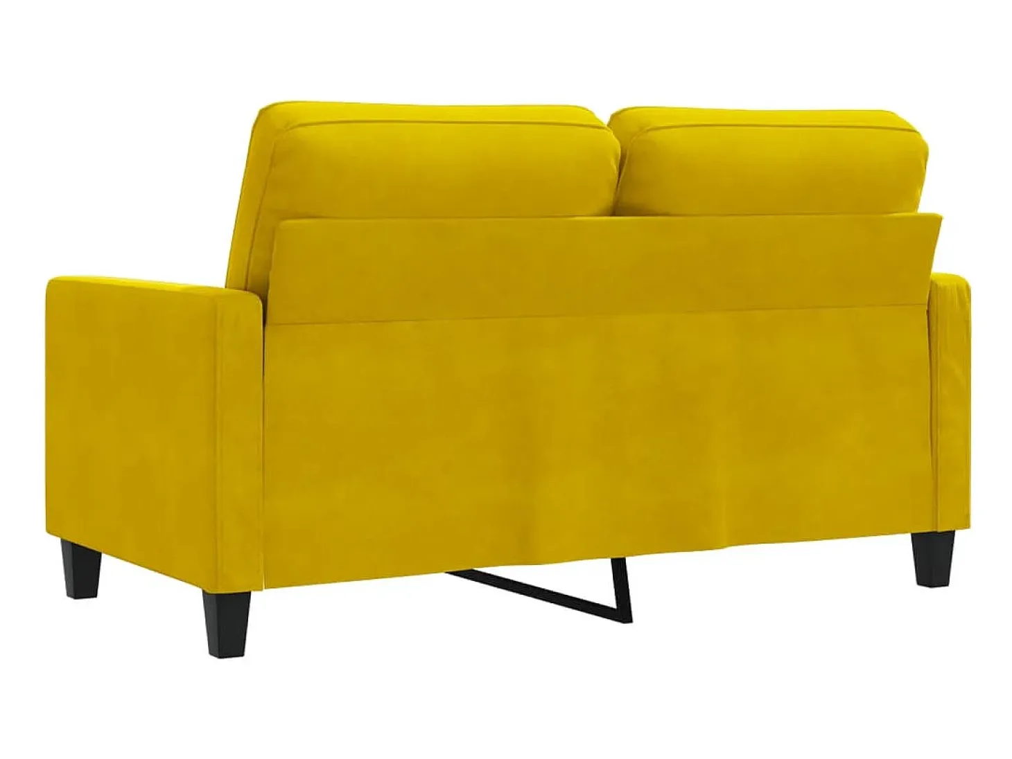 Sofá de 2 plazas terciopelo amarillo 120 cm