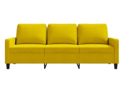 Sofá de 3 plazas terciopelo amarillo 180 cm