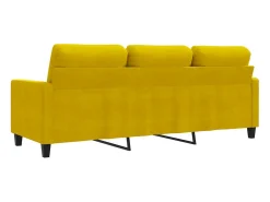Sofá de 3 plazas terciopelo amarillo 180 cm