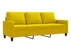 Sofá de 3 plazas terciopelo amarillo 180 cm